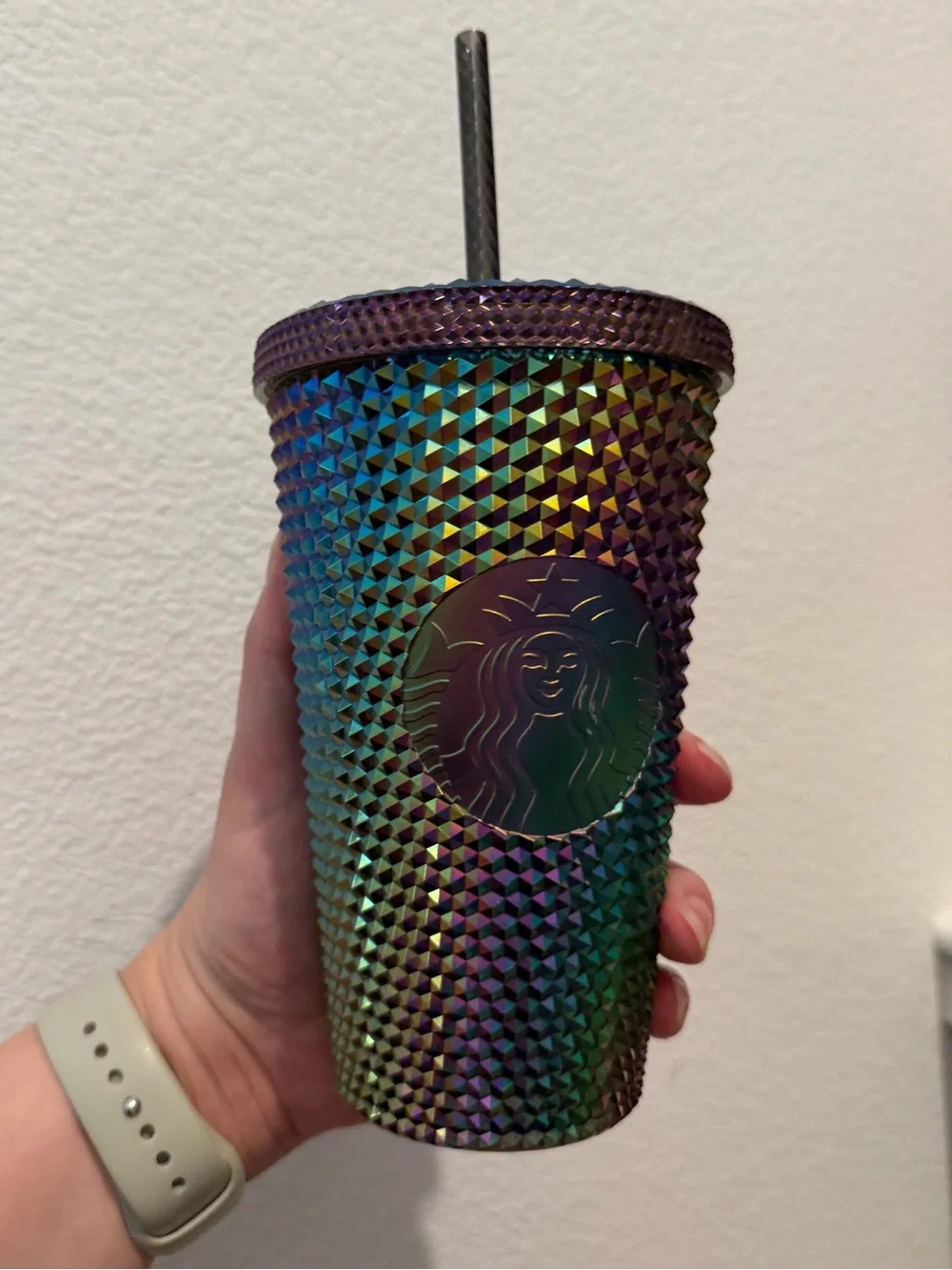 Starbucks Iridescent oil Silk  Studded Cup Grande